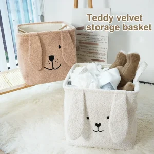 Liten kaninkorg för småsaker med broderat motiv och mångsidig förvaring, 28–33 cm