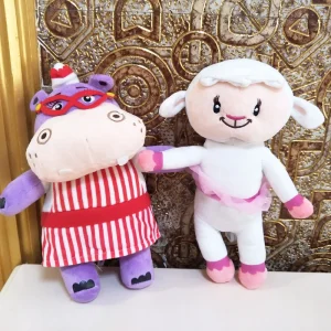 Disney Doc McStuffins får och dinosaurie gosedjur med tecknad design, 25–30 cm