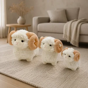 Får och lamm gosedjur som fluffig plyschkudde med söt, naturtrogen design, 15–30 cm 13 Får och lamm gosedjur som fluffig plyschkudde med söt, naturtrogen design, 15–30 cm