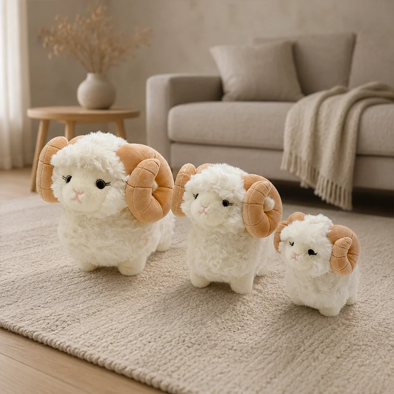Får och lamm gosedjur som fluffig plyschkudde med söt, naturtrogen design, 15–30 cm 5 Får och lamm gosedjur som fluffig plyschkudde med söt, naturtrogen design, 15–30 cm - Bild 5