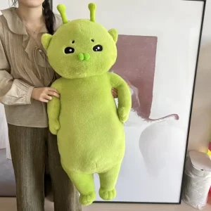 Grönt kattgosedjur som kattkudde i söt alien- och kawaii-animestil, 45–70 cm 11 Grönt kattgosedjur som kattkudde i söt alien- och kawaii-animestil, 45–70 cm