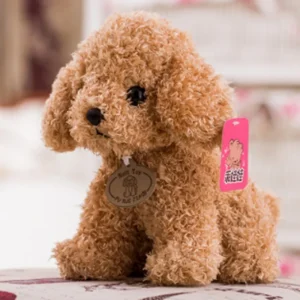 Sött och naturtroget hund gosedjur i lockig teddystil med hängande etikett, 20 cm 16 Sött och naturtroget hund gosedjur i lockig teddystil med hängande etikett, 20 cm