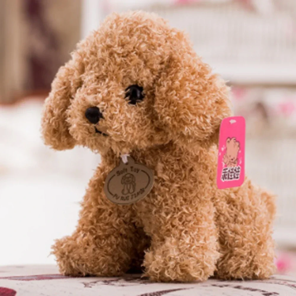 Sött och naturtroget hund gosedjur i lockig teddystil med hängande etikett, 20 cm 8 Sött och naturtroget hund gosedjur i lockig teddystil med hängande etikett, 20 cm - Bild 8