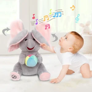 Elefant gosedjur som spelar lugnande musik och sjunger under interaktiv tittutlek 12 Elefant gosedjur som spelar lugnande musik och sjunger under interaktiv tittutlek