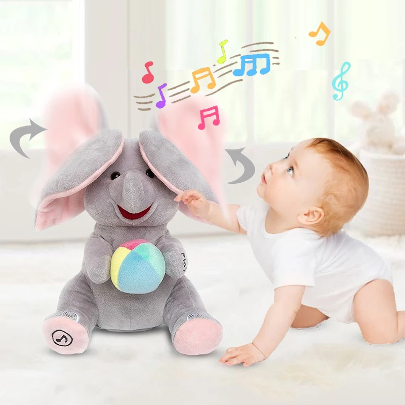 Elefant gosedjur som spelar lugnande musik och sjunger under interaktiv tittutlek 6 Elefant gosedjur som spelar lugnande musik och sjunger under interaktiv tittutlek - Bild 6