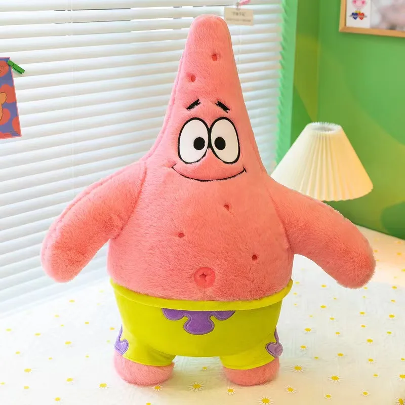 SpongeBob SquarePants-karaktärer gosedjur i söt anime- och tecknad stil, 35–100 cm 19 Visa det rosa stjärnformade gosedjuret med gröna shorts framifrån.