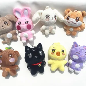 ATEEZ-karaktärer som K-pop-nyckelringar med plyschhänge i Aniteez-design, 10 cm