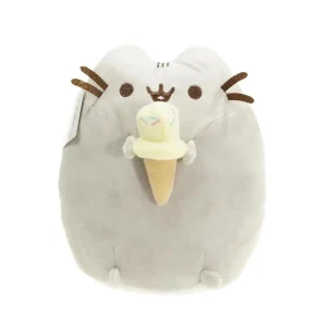 Pusheen katt och enhörning gosedjur i kawaii-stil med munk, glass- och pizzamotiv