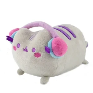 Pusheen katt och enhörning gosedjur i kawaii-stil med munk, glass- och pizzamotiv