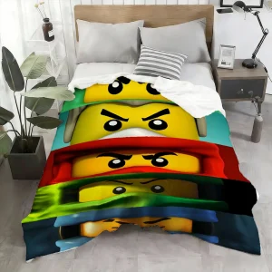Ninjago-filt med flera figurvarianter, mjuk och luddig pläd för soffa, 100–200 cm