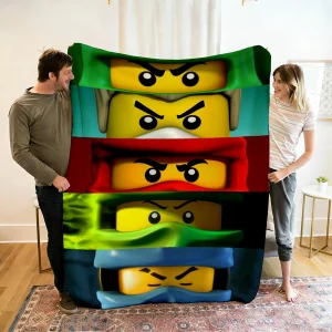 Filt med Ninjago-figurer i tecknad stil för soffa, vila och resor, 100–220 cm 35 Filt med Ninjago-figurer i tecknad stil för soffa, vila och resor, 100–220 cm