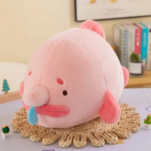 Interaktivt rosa blobfish-gosedjur med utdragbart snor och klämkänsla, 30–45 cm