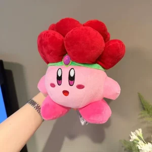 Samlarfigur i form av en orange Kirby-docka med arg min och tecknad spelstil 68 Samlarfigur i form av en orange Kirby-docka med arg min och tecknad spelstil