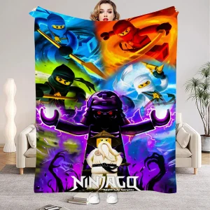 Ninjago-filt med flera figurvarianter, mjuk och luddig pläd för soffa, 100–200 cm