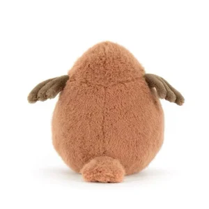 Robin gosedjur som mjuk plyschkudde i tecknad stil, fluffig och fyllig, 20 cm