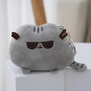 Pusheen-kattgosedjur som söt, knubbig nyckelring och väskberlock, stort, 12 cm