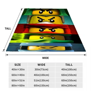 Ninjago-filt med flera figurvarianter, mjuk och luddig pläd för soffa, 100–200 cm