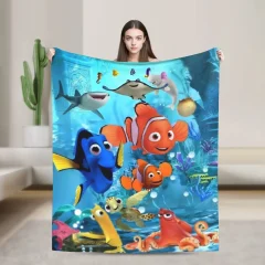 Nemo-filt från Finding Nemo, varm och mjuk pläd med fluffig känsla, 102–204 cm