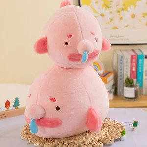 Interaktivt rosa blobfish-gosedjur med utdragbart snor och klämkänsla, 30–45 cm