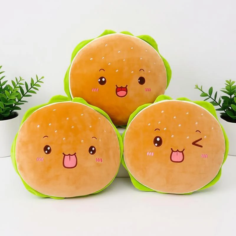 Hamburgerformat gosedjur i flera figurvarianter, fluffig plyschkudde, 40 cm 2 Hamburgerformat gosedjur i flera figurvarianter, fluffig plyschkudde, 40 cm - Bild 2