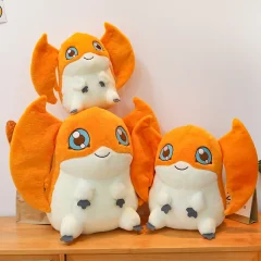 Patamon gosedjur som plyschkudde i söt animestil från Digital Monster, 35 cm