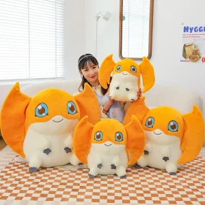 Alternative view of Patamon från Digimon Adventure, kawaii plyschkudde i tecknad anime-stil, 35–55 cm