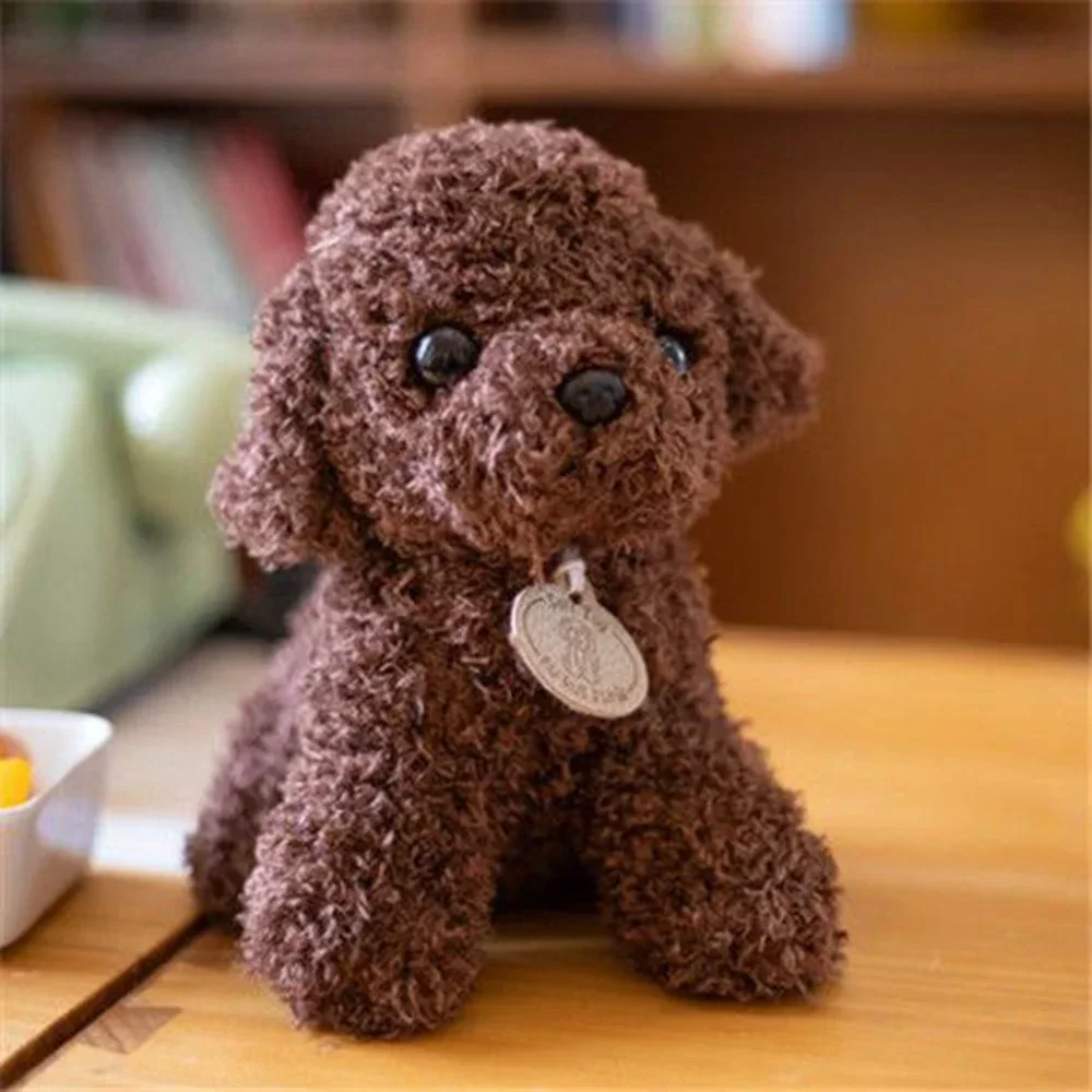 Sött och naturtroget hund gosedjur i lockig teddystil med hängande etikett, 20 cm 4 Sött och naturtroget hund gosedjur i lockig teddystil med hängande etikett, 20 cm - Bild 4