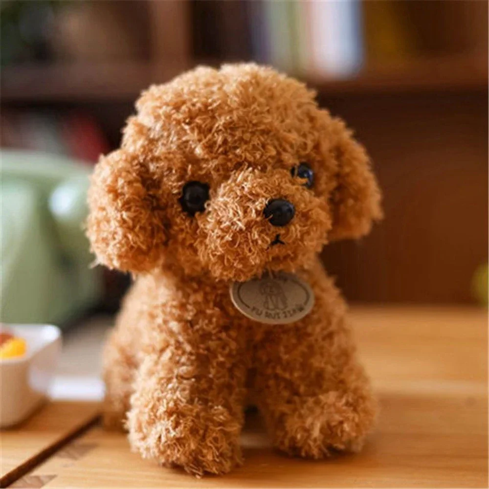 Sött och naturtroget hund gosedjur i lockig teddystil med hängande etikett, 20 cm 2 Sött och naturtroget hund gosedjur i lockig teddystil med hängande etikett, 20 cm - Bild 2