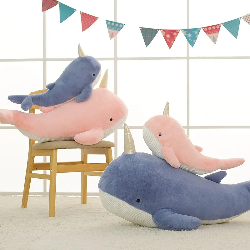Val och enhörning gosedjur som plyschkudde, blue och Horn, inspired, 60–90 cm 5 Val och enhörning gosedjur som plyschkudde, blue och Horn, inspired, 60–90 cm - Bild 5
