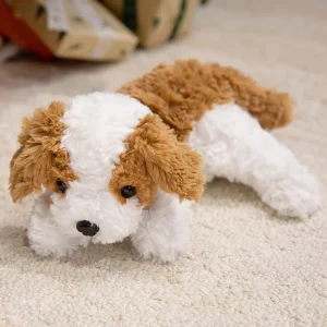 Liggande valp som hund gosedjur i mjuk plyschkudde med realistisk form, 32–48 cm 18 Liggande valp som hund gosedjur i mjuk plyschkudde med realistisk form, 32–48 cm