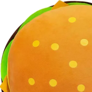 Gosedjur som plyschkudde med cheeseburgar- och hamburgarmotiv i flera figurvarianter