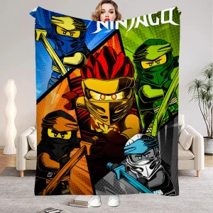 Ninjago-filt med flera figurvarianter, mjuk och luddig pläd för soffa, 100–200 cm