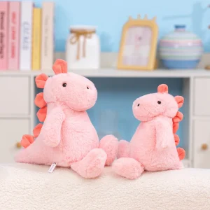 Mjuk rosa dinosaurie gosedjur med söt design som kramkudde och sovkompis, 20–25 cm