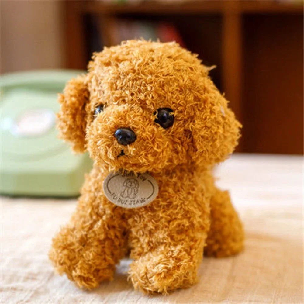 Sött och naturtroget hund gosedjur i lockig teddystil med hängande etikett, 20 cm 5 Sött och naturtroget hund gosedjur i lockig teddystil med hängande etikett, 20 cm - Bild 5