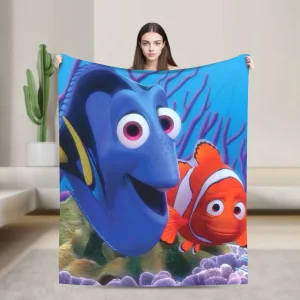 Nemo-filt från Finding Nemo, varm och mjuk pläd med fluffig känsla, 102–204 cm