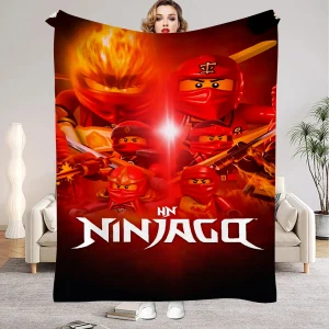 Ninjago-filt med flera figurvarianter, mjuk och luddig pläd för soffa, 100–200 cm