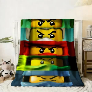Ninjago-filt med flera figurvarianter, mjuk och luddig pläd för soffa, 100–200 cm
