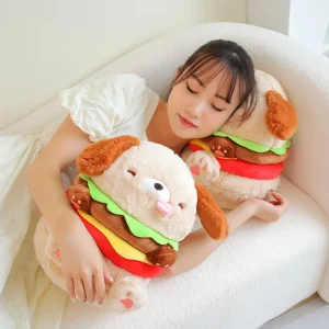 Hund gosedjur som hamburgare, med valpmotiv och hundkudde för soffan, 23–35 cm 9 Hund gosedjur som hamburgare, med valpmotiv och hundkudde för soffan, 23–35 cm