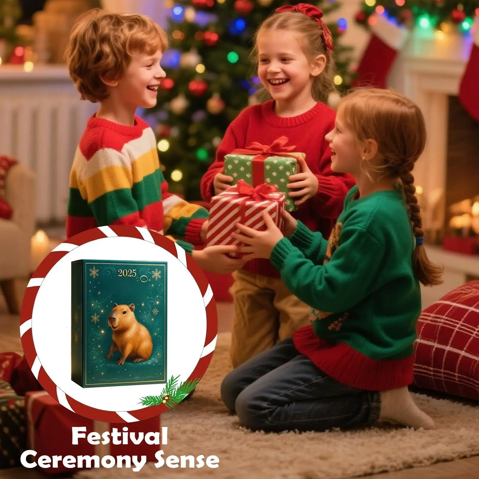 Kapybara adventskalender med julfigurer och julprydnader för nedräkning till jul 4 Kapybara adventskalender med julfigurer och julprydnader för nedräkning till jul - Bild 4