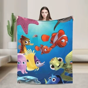 Nemo-filt från Finding Nemo, varm och mjuk pläd med fluffig känsla, 102–204 cm