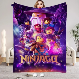 Ninjago-filt med flera figurvarianter, mjuk och luddig pläd för soffa, 100–200 cm