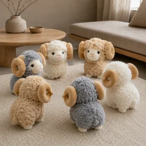 Får och lamm gosedjur som fluffig plyschkudde med söt, naturtrogen design, 15–30 cm 14 Får och lamm gosedjur som fluffig plyschkudde med söt, naturtrogen design, 15–30 cm