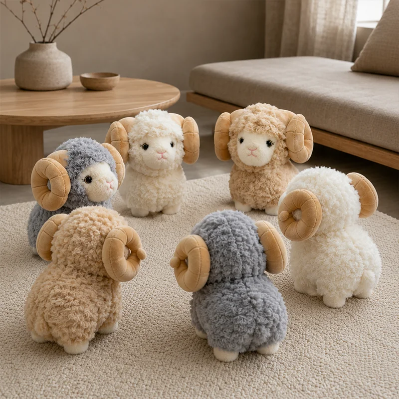 Får och lamm gosedjur som fluffig plyschkudde med söt, naturtrogen design, 15–30 cm 6 Får och lamm gosedjur som fluffig plyschkudde med söt, naturtrogen design, 15–30 cm - Bild 6