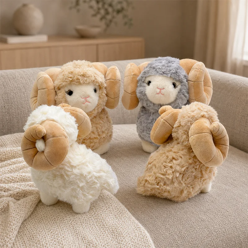Får och lamm gosedjur som fluffig plyschkudde med söt, naturtrogen design, 15–30 cm 4 Får och lamm gosedjur som fluffig plyschkudde med söt, naturtrogen design, 15–30 cm - Bild 4