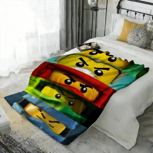Ninjago-filt med flera figurvarianter, mjuk och luddig pläd för soffa, 100–200 cm