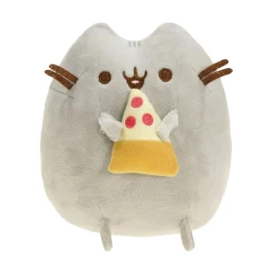 Pusheen katt och enhörning gosedjur i kawaii-stil med munk, glass- och pizzamotiv