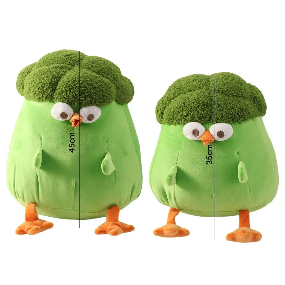 Kyckling gosedjur med broccoliinspirerad design i söt, tecknad och kreativ stil 22 Kycklingplyschen i två storlekar med måttmarkeringar.