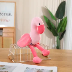 Flamingo gosedjur i rosa kawaii-stil, mjuk fågelfigur med sött uttryck, 15–25 cm