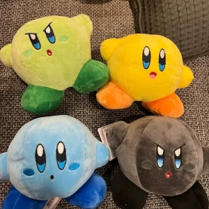 Samlarfigur i form av en orange Kirby-docka med arg min och tecknad spelstil 41 Samlarfigur i form av en orange Kirby-docka med arg min och tecknad spelstil