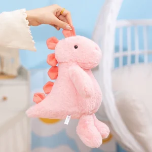 Mjuk rosa dinosaurie gosedjur med söt design som kramkudde och sovkompis, 20–25 cm